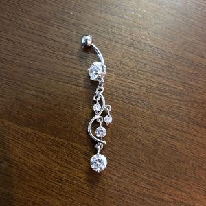 Piercing pagoda sterling silver dangling naval ring